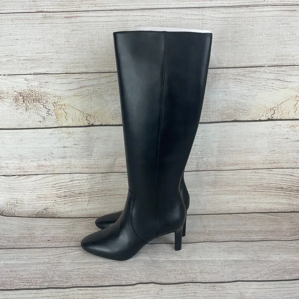 Lauren Ralph Lauren Caelynn II Womens Sz 6 Tall Knee High Boots Black Leather